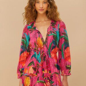 Pink Leopard Flowers Mini Dress